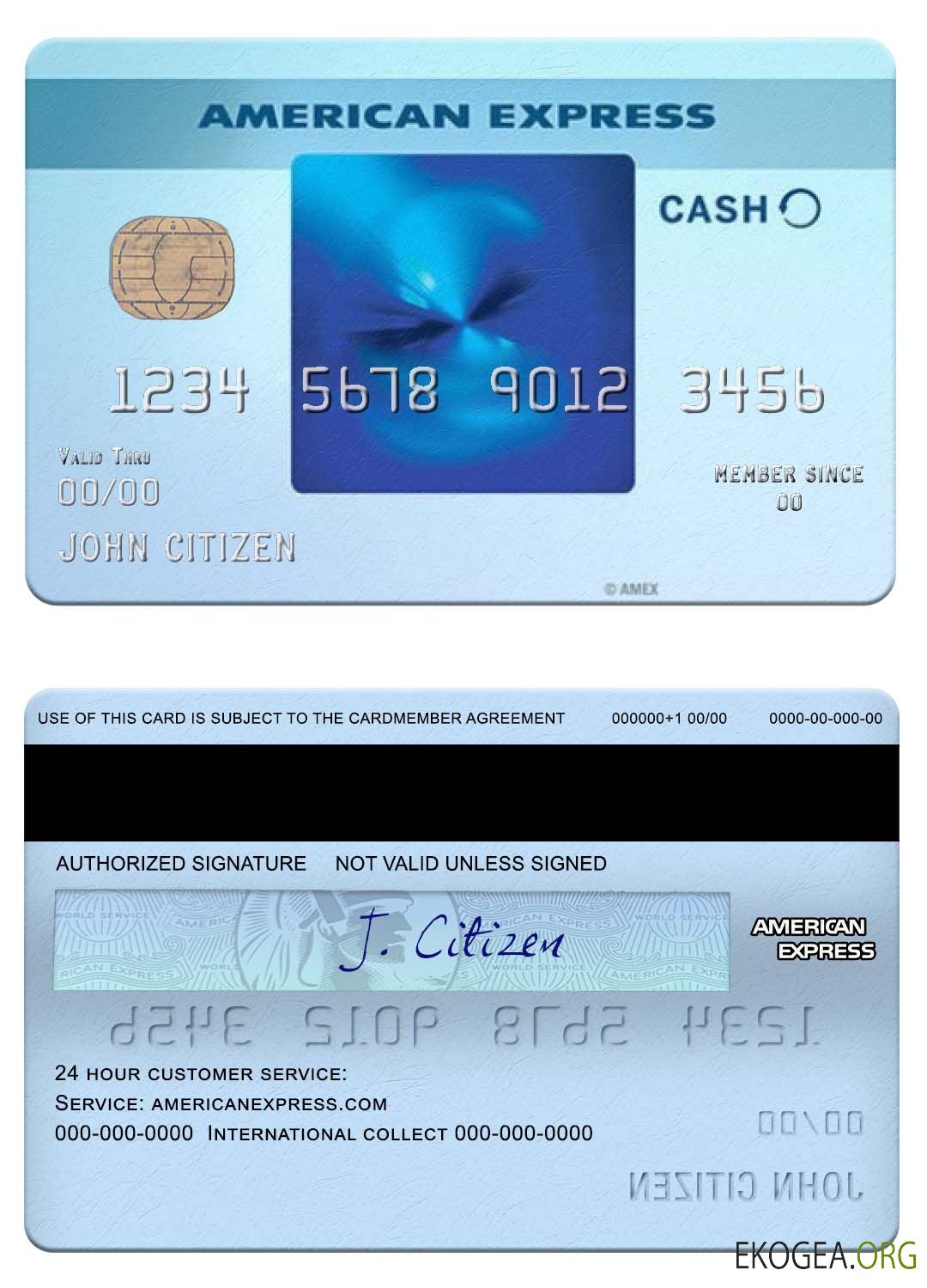 Carte de tous les jours en espèces bleue amex de la banque Commerce USA
